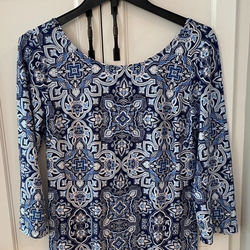 Blue patterned dress